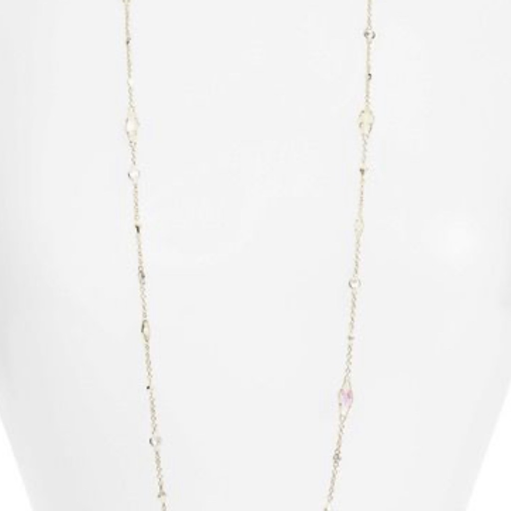 NWT Rare & Retired Kendra Scott Zuly Necklace 40” Iridescent Dichroic Crystal CZ - Picture 3 of 11
